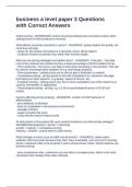 business a level paper 3 Questions with Correct Answers