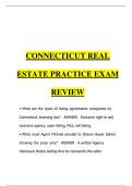Connecticut Real Estate Practice Exam Review &lpar;1&rpar;Exam Questions and Answers 100&percnt; Pass