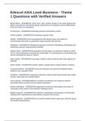 Edexcel AS&sol;A Level Business - Theme 1 Questions with Verified Answers