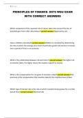 PRINCIPLES OF FINANCE- D076 WGU EXAM WITH CORRECT ANSWERS