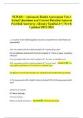NUR 631 - Advanced Health Assessment Test 1 Actual Questions and Correct Detailed Answers &lpar;Verified Answers&rpar; &vert; Already Graded A&plus; &vert; Newly Updated 2025-2026