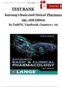 TEST BANK FOR Katzung's Basic and Clinical Pharmacology&comma; 16th Edition &lpar;Lange Medical Books&rpar; 16th Edition by Todd W&period; Vanderah&period;978-1260463309 COMPLETE GUIDE ALL CHAPTERS COVERED 10&percnt; VERIFIED A&plus; GRADE ASSURED&excl;&excl;&excl;&excl;&excl; NEW LATEST UPDATE&excl;&excl;&excl;&excl;&excl;