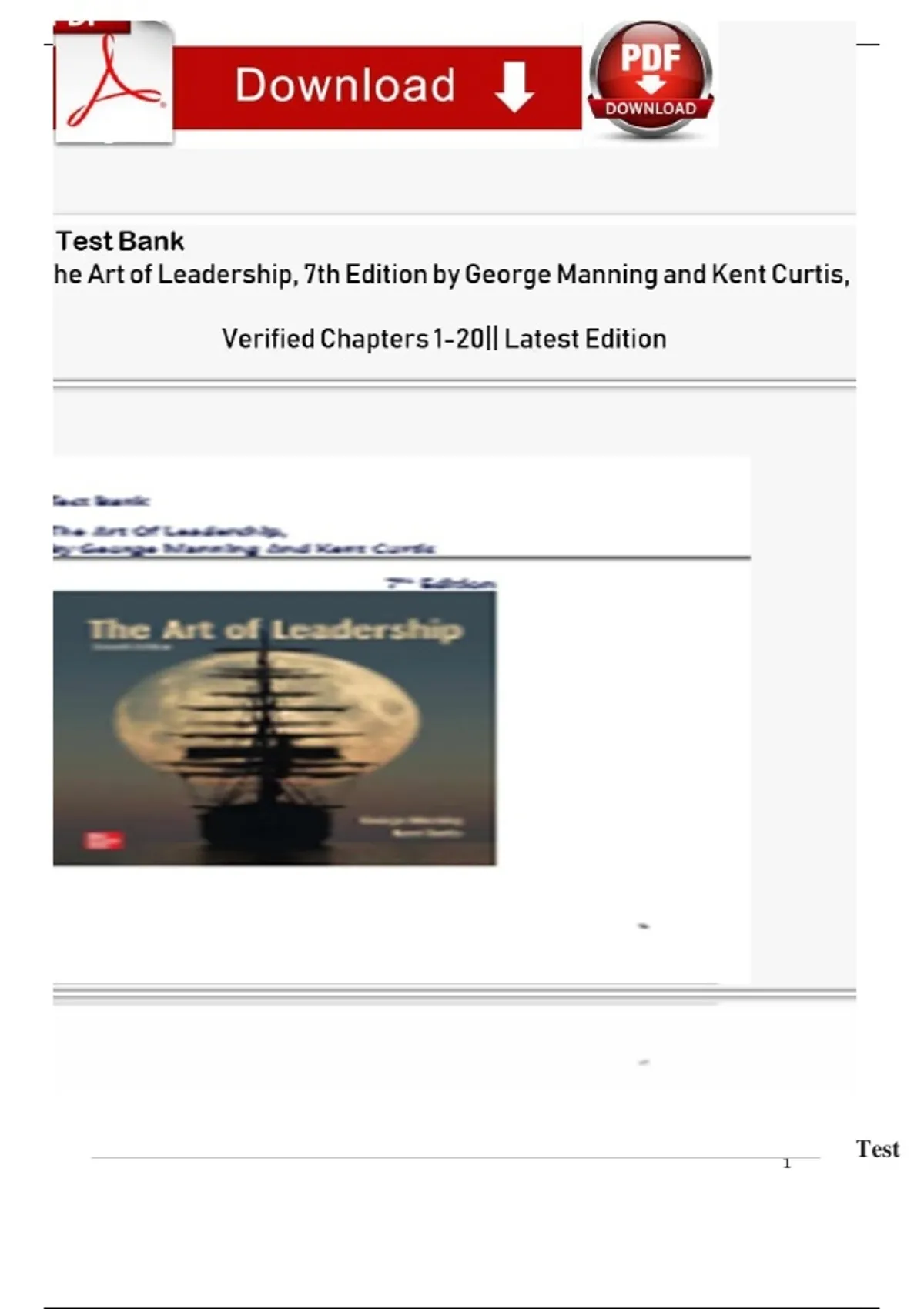 Test Bank for The Art of Leadership, 7th Edition by George Manning and ...