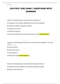LSU PSYC 3082 EXAM 1 QUESTIONS WITH ANSWERS