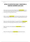 INTRO TO NUTRITION EXAM 1 QUESTIONS & VERIFIED ANSWERS 2025-2026