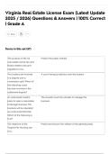 Virginia Real Estate License Exam &lpar;Latest Update 2025 &sol; 2026&rpar; Questions & Answers &vert; 100&percnt; Correct &vert; Grade A