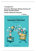 Test Bank for Consumer Behaviour: Buying, Having, and Being, Canadian Edition, 9th Edition, by Michael R. Solomon ( All Chapters Included) 