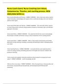 Nurse Coach Exam&sol; Nurse Coaching Core Values&comma; Competencies&comma; Theories&comma; and coaching process&period; NEW 2025&sol;2026 RATED A&plus;
