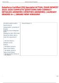Salesforce Certified CPQ Specialist ACTUAL EXAM NEWEST  2025-2026 COMPLETE QUESTIONS AND CORRECT  DETAILED ANSWERS (VERIFIED ANSWERS) |ALREADY  GRADED A+||BRAND NEW VERSION!! 