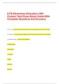 ILTS Elementary Education &lpar;305-Content Test&rpar; Exam&comma;Study Guide With Complete Questions And Answers