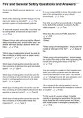 Fire and General Safety Questions and Answers