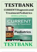 Test bank for CURRENT Diagnosis and Treatment&colon; Pediatrics &ndash; 24th Edition &ndash; William Hay &ndash; Complete Test Bank with Answers