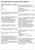 Fire Safety Quiz with Verified Answers Rated A