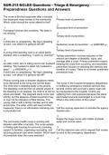 NUR&period;213 NCLEX Questions - Triage & Emergency Preparedness Questions and Answers