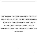 MICROBIOLOGY STRAIGHTERLINE TEST FINAL EXAM STUDY GUIDE 2025&sol;2026 100 &plus; ACTUAL EXAM COMPLETE ACCURATE EXAM QUESTIONS WITH DETAILED VERIFIED ANSWERS GRADED A&plus; BEST FOR REVISION &period;