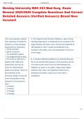 Herzing University NSG 223 Med Surg  Exam   Newest 2025&sol;2026 Complete Questions And Correct  Detailed Answers &lpar;Verified Answers&rpar; &vert;Brand New  Version&excl;&excl; 