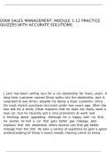 D099 Sales Management module 1-12 practice quizzes with accurate solutions
