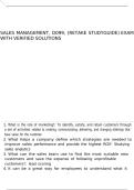Sales Management&comma; D099&comma; &lpar;retake studyguide&rpar; exam with verified solutions