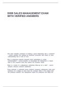 D099 SALES MANAGEMENT EXAM WITH VERIFIED ANSWERS&period;