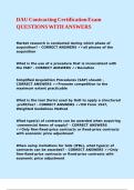 DAU Contracting Certification Exam QUESTIONS WITH ANSWERS