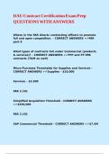 DAU Contract Certification Exam Prep QUESTIONS WITH ANSWERS