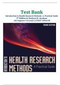 Test Bank for Introduction to Health Research Methods 3rd Edition Jacobsen &vert; All Chapters &vert; Quiz & Exam Questions