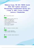 Midterm Exam&colon; NR 565&sol; NR565 &lpar;Latest 2026&sol; 2027 Update&rpar; Advanced Pharmacology Fundamentals Review&vert; Q&sol;A &vert; Grade A&vert; 100&percnt; Correct &lpar;Verified Answers&rpar; -Chamberlain