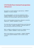CNA Florida Nurse Assistant Exam questions with answers