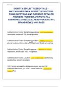 IDENTITY SECURITY ESSENTIALS &ndash;  WATCHGUARD EXAM NEWEST 2026 ACTUAL  EXAM QUESTIONS AND CORRECT DETAILED  ANSWERS &lpar;VERIFIED ANSWERS&rpar; ALL  ANSWERED &lbrace;50 Q & A&rcub; ALREADY GRADED A&plus; &vert;  BRAND NEW&excl; &vert; 100&percnt; PASS 