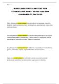 MARYLAND STATE LAW TEST FOR COUNSELORS STUDY GUIDE Q&A FOR GUARANTEED SUCCESS