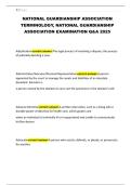 NATIONAL GUARDIANSHIP ASSOCIATION TERMINOLOGY&comma; NATIONAL GUARDIANSHIP ASSOCIATION EXAMINATION Q&A 2025