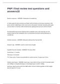 PNP I final review test questions and answers