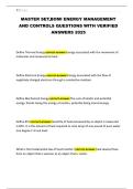 MASTER SET&comma;BOMI ENERGY MANAGEMENT AND CONTROLS QUESTIONS WITH VERIFIED ANSWERS 2025