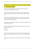 HMR exam 1 Questions and answers Newest Rated A&plus; 2025&sol;2026 NEW&excl;&excl;