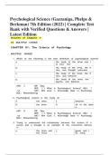 Psychological Science &lpar;Gazzaniga&comma; Phelps & Berkman&rpar; 7th Edition &lpar;2022&rpar; &vert; Complete Test Bank with Verified Questions & Answers &vert; Latest Edition