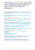  NR 507 Midterm Exam &lpar;Latest 2025 &sol; 2026&rpar; Advanced Pathophysiology Questions & Answers 100&percnt; Correct &lbrack;Grade A&rsqb; - Chamberlain