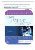 ALEXANDER'S CARE OF THE PATIENT IN SURGERY PAPERBACK &lpar;2022&rpar; BY JANE C&period; ROTHROCK PHD RN CNOR FAAN &lpar;BY ROTHROCK&rpar; &vert;&vert;  COMPLETE GUIDE &vert;&vert; LATEST EDITION