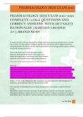 PHARMACOLOGY HESI EXAM 2025&sol;2026  COMPLETE verified  QUESTIONS AND  CORRECT ANSWERS  WITH DETAILED  RATIONALES &vert;ALREADY GRADED  A&plus;&vert;&vert;BRAND NEW&excl;&excl;   