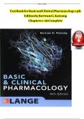 Test Bank for Basic and Clinical Pharmacology 14th Edition Katzung Trevor&excl; RATED A&plus;