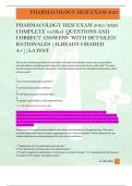 PHARMACOLOGY HESI EXAM 2025&sol;2026  COMPLETE verified  QUESTIONS AND  CORRECT ANSWERS  WITH DETAILED  RATIONALES &vert;ALREADY GRADED  A&plus;&vert;&vert;LATEST  