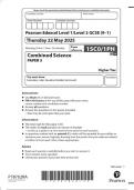 2025 Pearson Edexcel Level 1&sol;Level 2 GCSE 1SC0&sol;1PF Combined Science PAPER 3