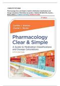 COMPLETE TEST BANK Pharmacology Clear and Simple&colon; A Guide to Medication Classifications and Dosage Calculations Fifth Edition by Cynthia J&period; Watkins RN MSN CPN&comma; Charlet L&period; Blades &lpar;2025&rpar; &vert;&vert; CURRENT EDITION&vert;&vert; COMPLETE GUIDE