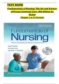 TEST BANK  Fundamentals of Nursing&colon; The Art and Science  of Person-Centered Care 10th Edition by  Taylor  Chapter 1 to 47 Covered  