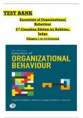 TEST BANK  Essentials of Organizational  Behaviour  3rd Canadian Edition by Robbins&comma;  Judge   Chapter 1 to 14 Covered 