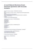 A Level Edexcel Business Exam Structure Package deal Questions with Accurate Answers