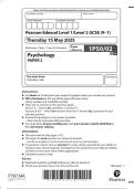 2025 Pearson Edexcel Level 1/Level 2 GCSE 1PS0/01 Psychology PAPER 1