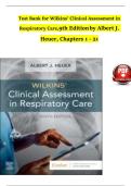  Test Bank for Wilkins&rsquo; Clinical Assessment in Respiratory Care 9th Edition by Albert Heuer &vert; Chapters 1-21 &vert; 2025 Update &vert; Graded A&plus; 