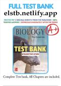 Biology&colon; The Essentials &ndash; 4th Edition by Mari&euml;lle Hoefnagels &vert; Complete Test Bank with Questions and Answers