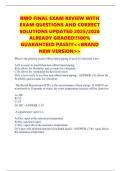 RMO FINAL EXAM REVIEW WITH EXAM QUESTIONS AND CORRECT SOLUTIONS UPDATED 2025&sol;2026 ALREADY GRADED&excl;&excl;100&percnt; GUARANTEED PASS&excl;&excl;&excl;<<BRAND NEW VERSION>>