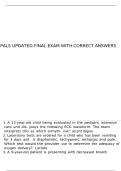 PALS Updated FINAL EXAM WITH CORRECT ANSWERS